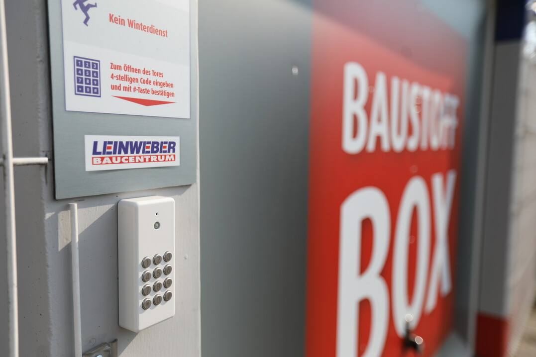Der Zutritt zu Baustoffbox funktioniert mit Code.
Bildnachweis: