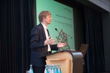 Till Rehwaldt, Prsident des bdla, erffnete die Bauleitergesprche 2015 in Potsdam