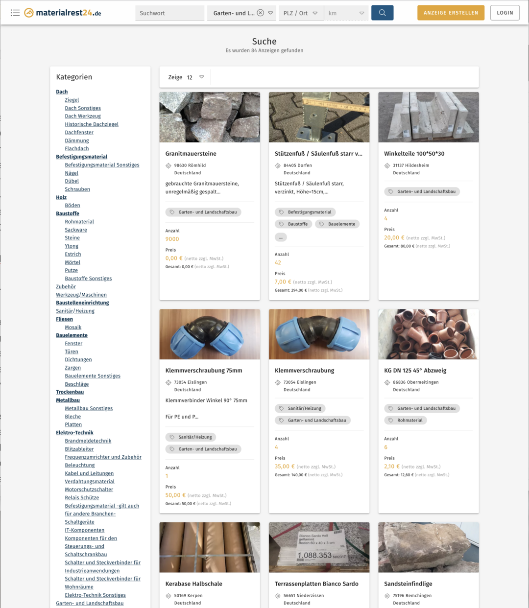 Materialreste abgeben oder verkaufen statt entsorgen.
