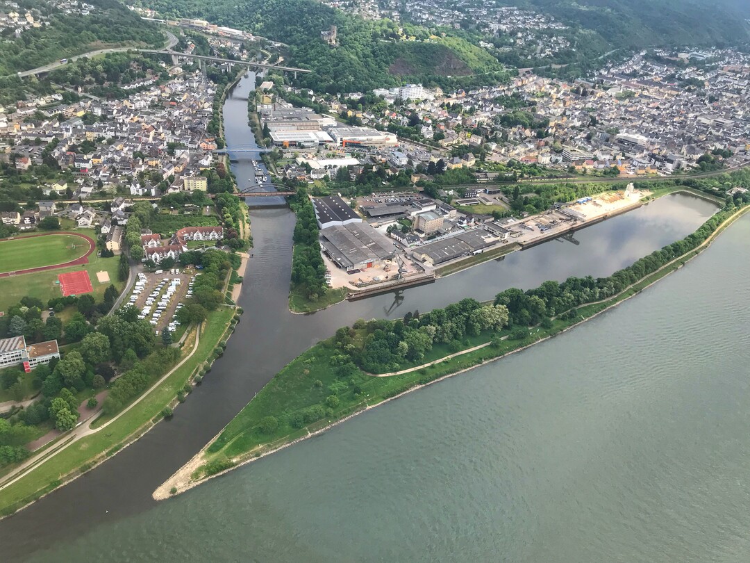 Blick auf die Lahnmndung