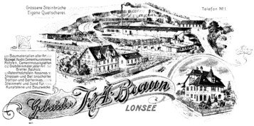 Historische Werbung der Firma braun-steine