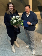 Stefanie Hannig mit Andreas Haupert beim Abschied