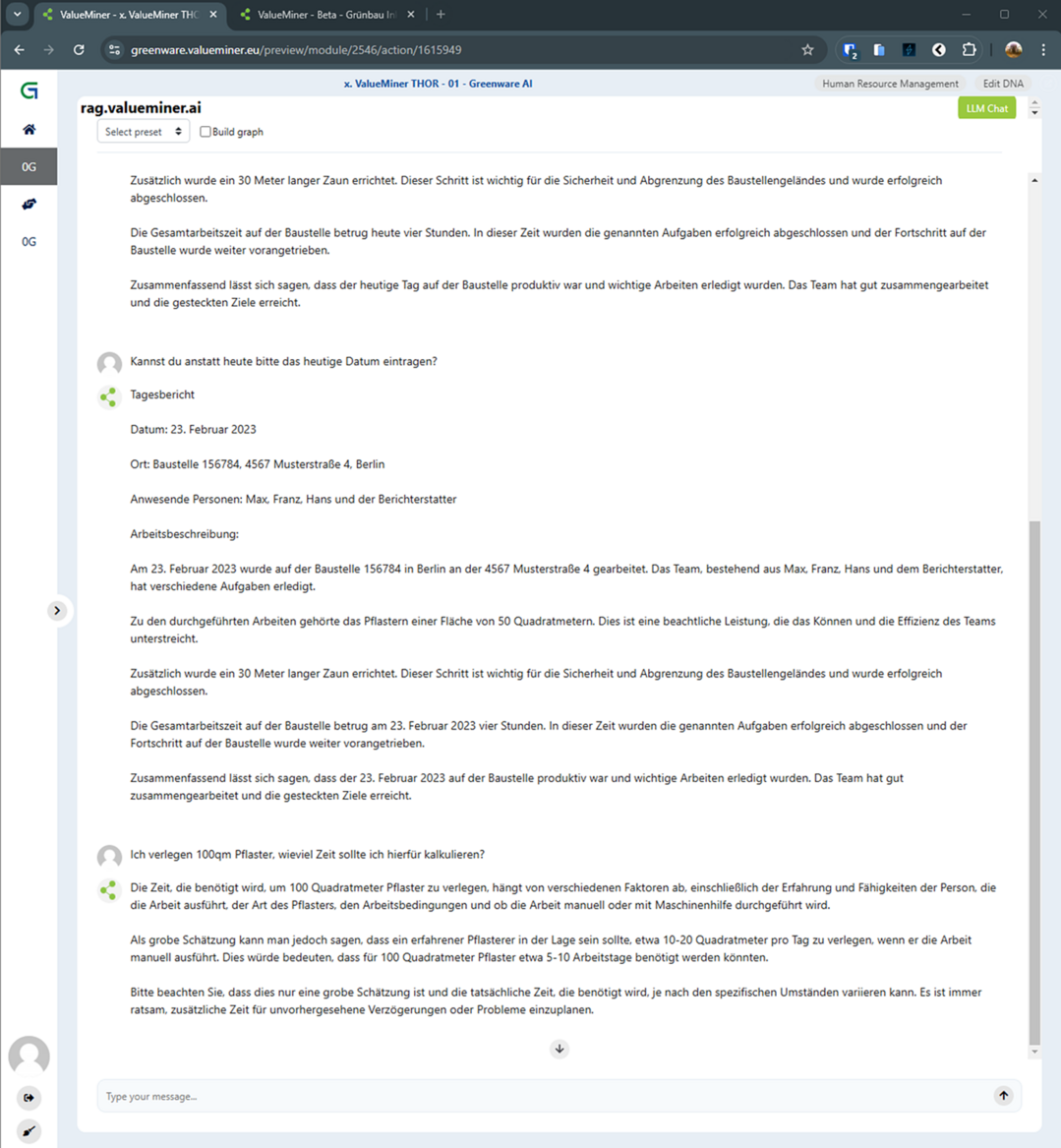 Prototyp Tagesbericht