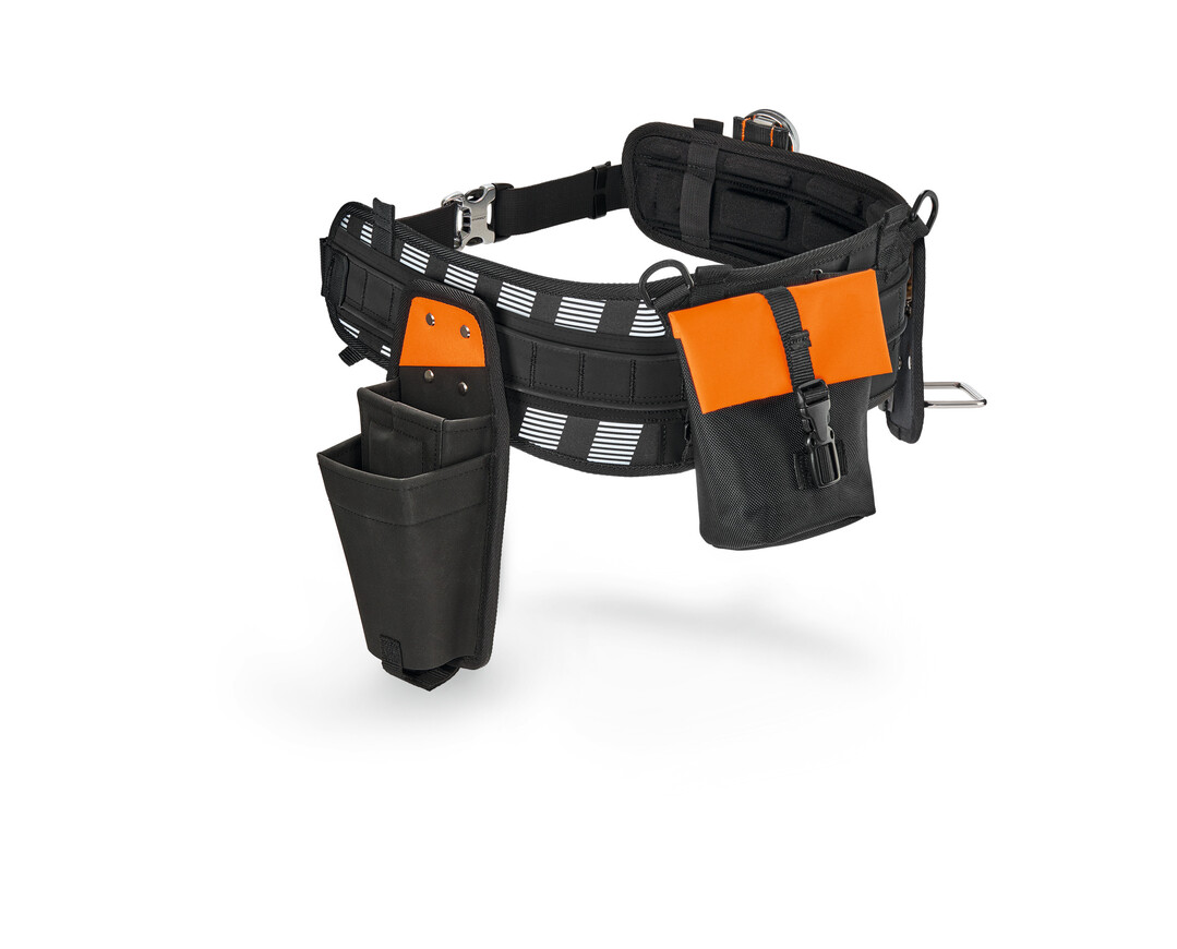 Das modulare Gurtsystem STIHL ADVANCE X-Flex bietet Profis eine flexible Lsung fr die ergonomische Arbeit mit verschiedenen Gerten und fr das Verstauen des notwendigen Equipments.