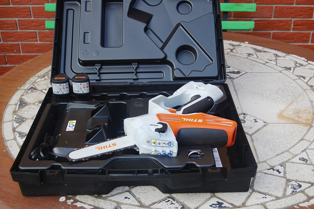 Gut verpackt ist die Stihl GTA 40.