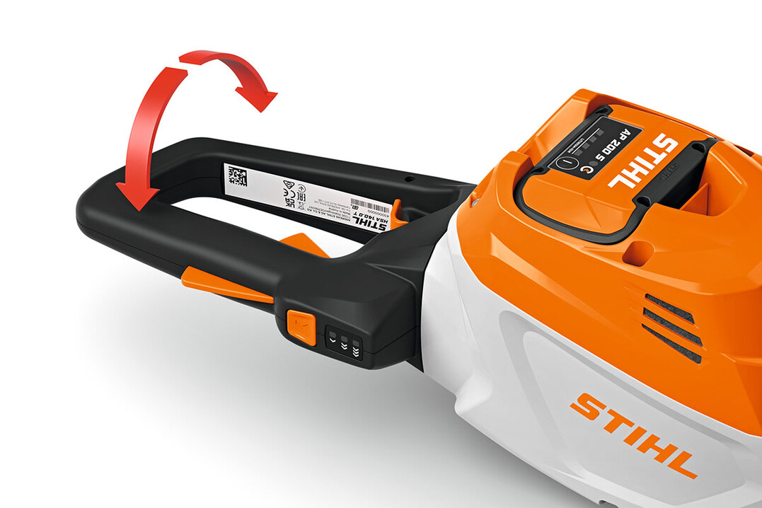 Dank ihres drehbaren Multifunktionsgriffs lassen sich beide Varianten der STIHL HSA 140 auch im Seiten- und Kopfschnitt krfteschonend fhren.