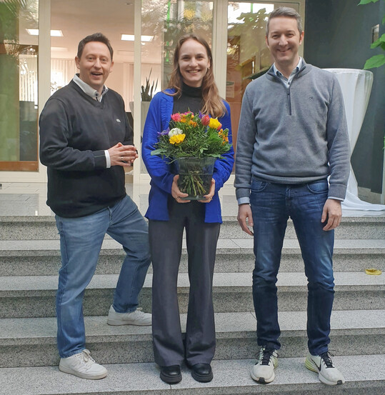 Erster Arbeitstag - v. l. Andreas Haupert, Leonie Gro, Marco Riley