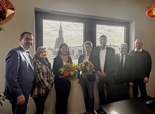V. l. Martin Bendel, Karin Schweighfer, Susanne Knuer, Edith Heppeler, Robert Hoffner, Gerhard Hugenschmidt und Tobias Wochnik