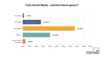 Unter den Social-Media-Kanlen ist Instagram der fhrende Einstiegspunkt in die Ausbildung, dicht gefolgt von TikTok und YouTube.