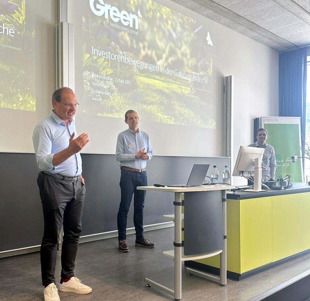 Stephan Stieglauer, Dr. Matthias Asdonk und Arek Gora stellten die Green Landscaping Group vor.