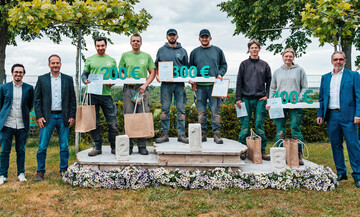 Ben Ritsche und Nils Hasenstab (m.) holten sich den Landschaftsgrtner-Cup Rheinland-Pfalz und Saarland 2025.