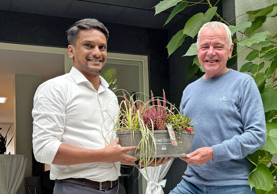 Abin Thomas (l.) und VGL-Geschftsfhrer Reiner Bierig