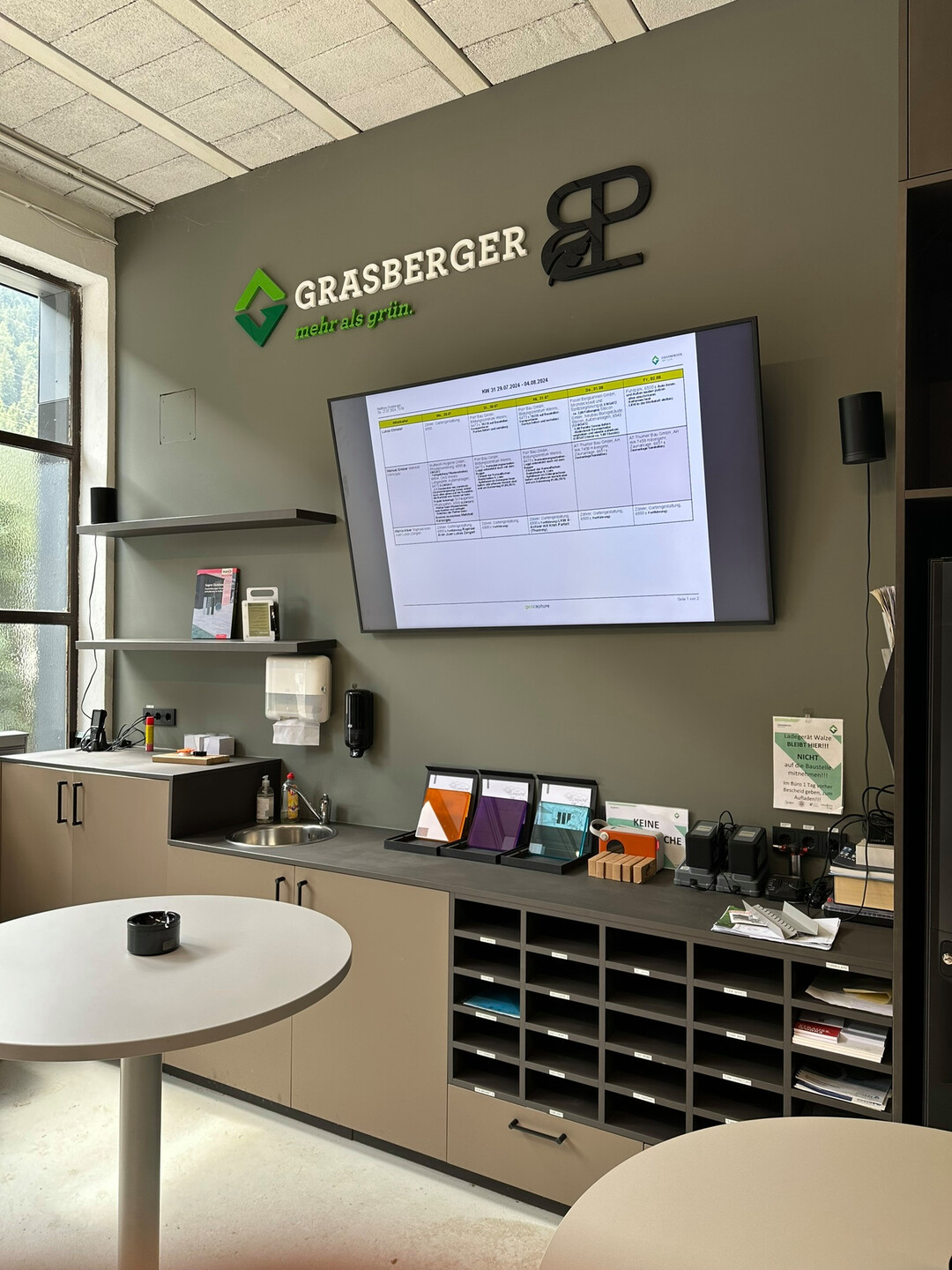 Die Einteilung hngt digital in der Werkstatt.