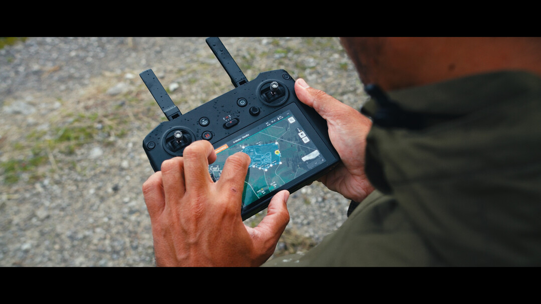 Fr die Vermessung nutzt Grasberger unter anderem eine Drohne 