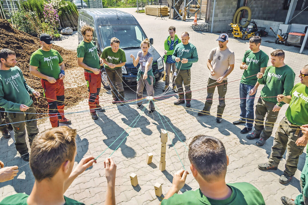 Teambildung (hier mit Johanna Kreitl) gehrt zur Unternehmensentwicklung dazu.