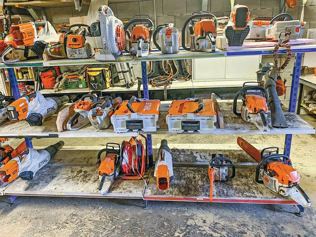 Ein groer Teil des Werkzeugbestands wurde mittlerweile auf Akku-Gerte umgerstet.