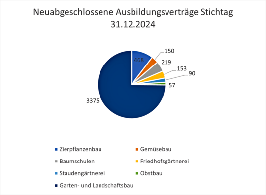 Entwicklung der neu abgeschlossenen Ausbildungsverhltnisse zum Stichtag 31. Dezember 2024.