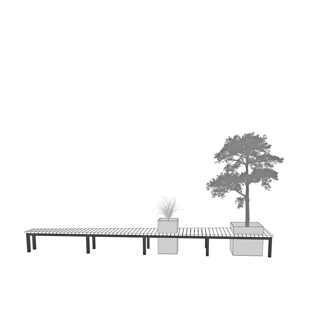 Zeichnung der aufgest�nderten Terrasse