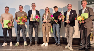 PreistrgerInnen des Preises des Schsischen Garten- und Landschaftsbaus, v. l. Steffen Langbein (Dein Gartenraum Steffen Langbein), Georg Kahsnitz (EdGarden GmbH), Manfred Hansel (Hansel Garten- und Landschaftsbau GmbH), Stefanie Heise und Nadine Friedel (Heidel Garten- und Landschaftsbau), Marco Theim (Gartengestaltung Marco Theim) und Matthias Dressel (DreGaBau GmbH)