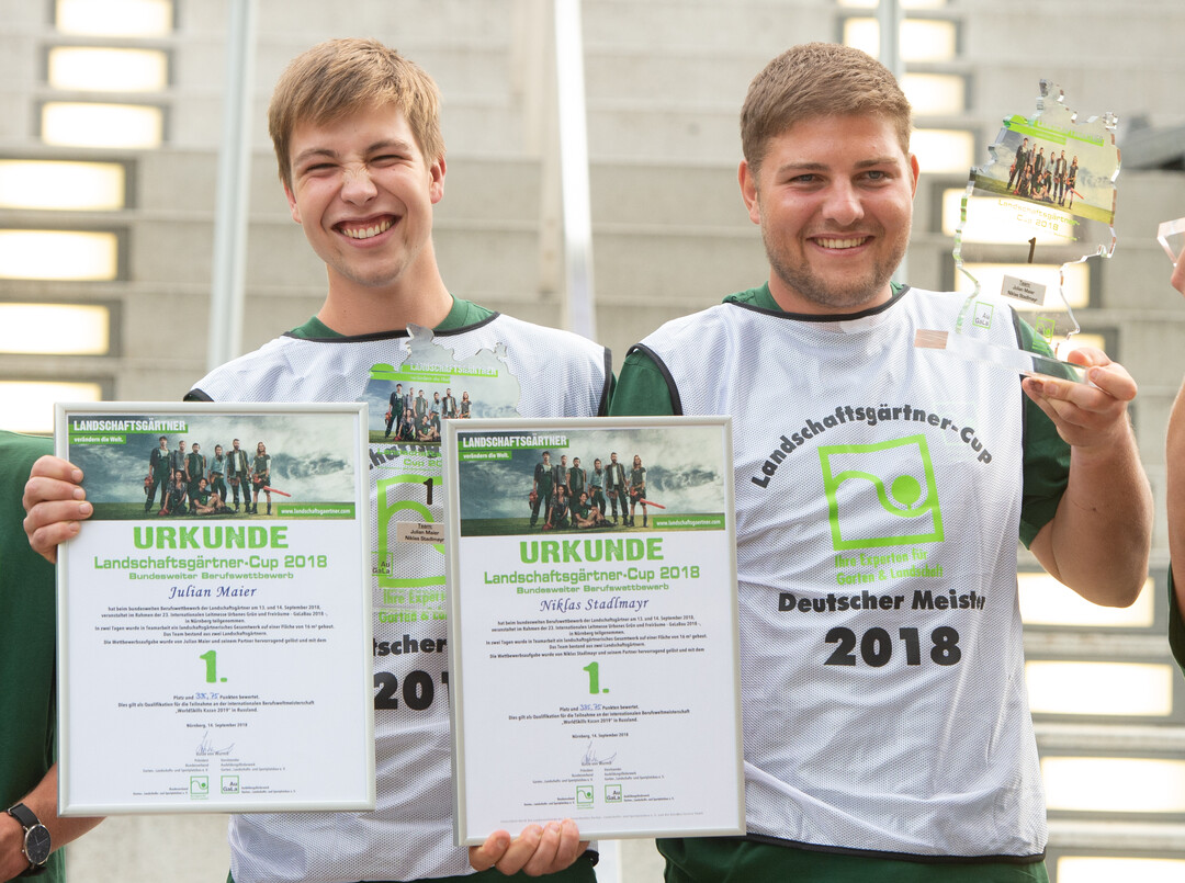 Julian Maier und Niklas Stadlmayr von Bullinger Gartengestaltung aus Donauwrth holten sich den Cup. 