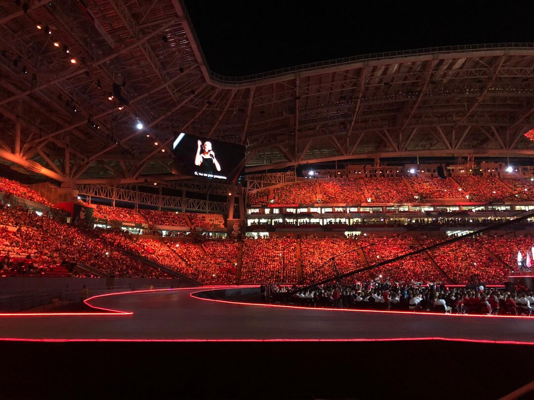Das Fuballstadion bot eine tolle Kulisse.