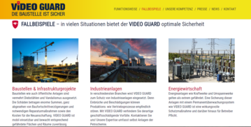 Die neue Internetprsenz gibt einen berblick ber mgliche Einsatzgebiete der mobilen Sicherheitslsung Video Guard Professional.