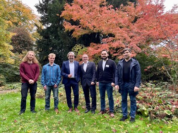 Referentenbild in Geisenheim, von links nach rechts: Philipp Lau, Niels Danielmeier, Prof. Martin Thieme-Hack, Alexander Tilburgs (FGL-Regionalprsident Sdhessen), Emir Hasanagic, Dr. Sascha Dll
