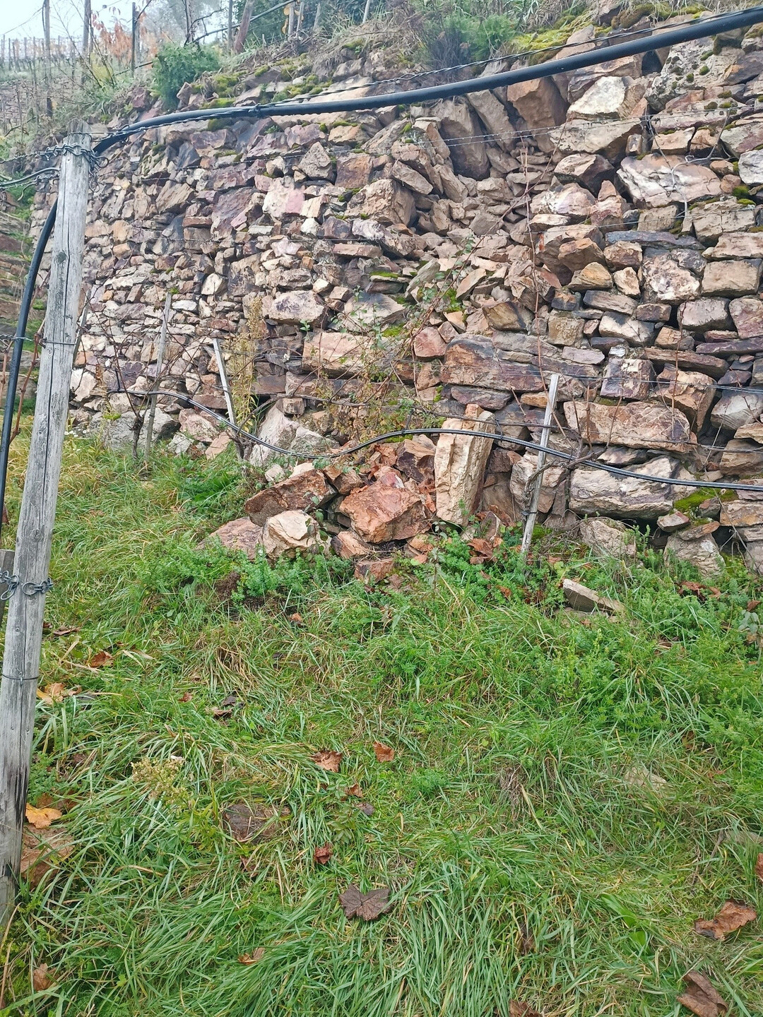 Schaden an der Mauer vor Abriss und Aufbau