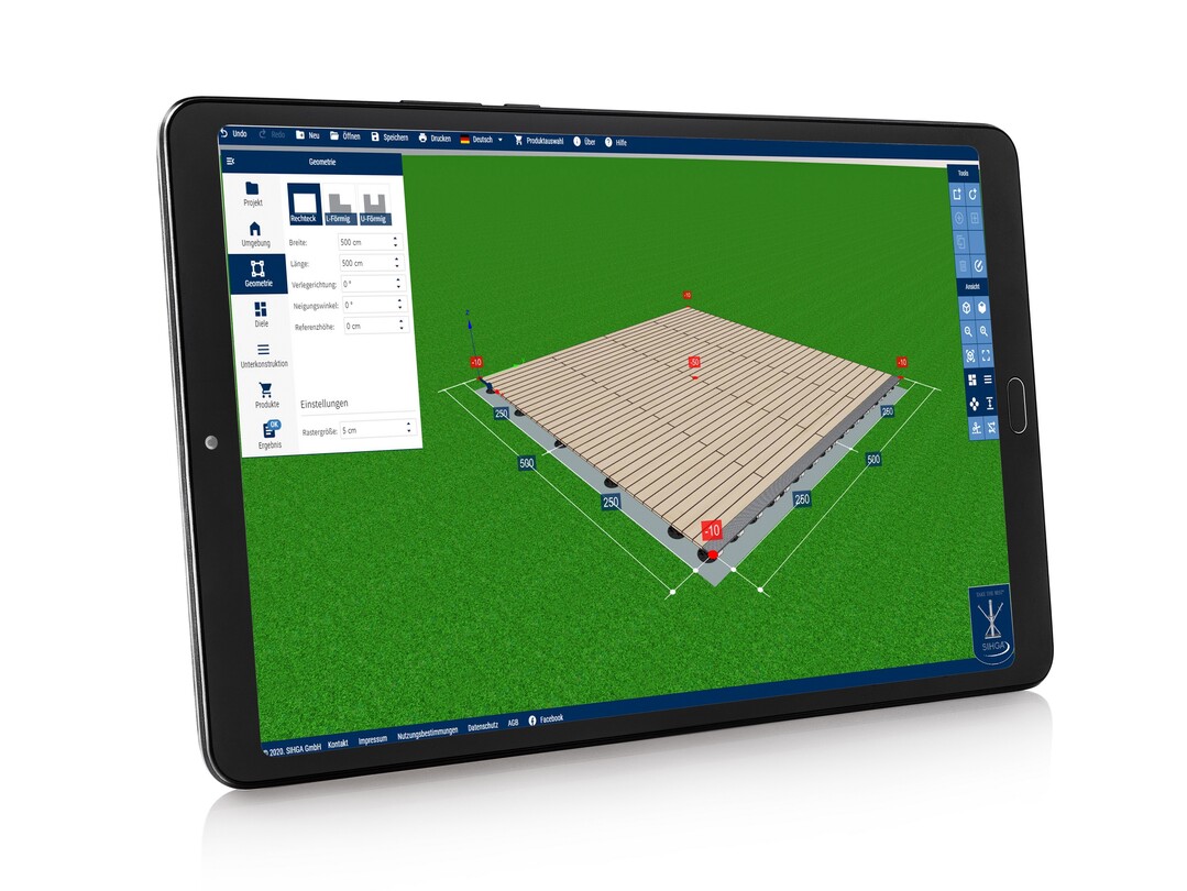 Terrassenplanung leicht gemacht: mit der kostenlosen 3D-Planungssoftware von Sihga.