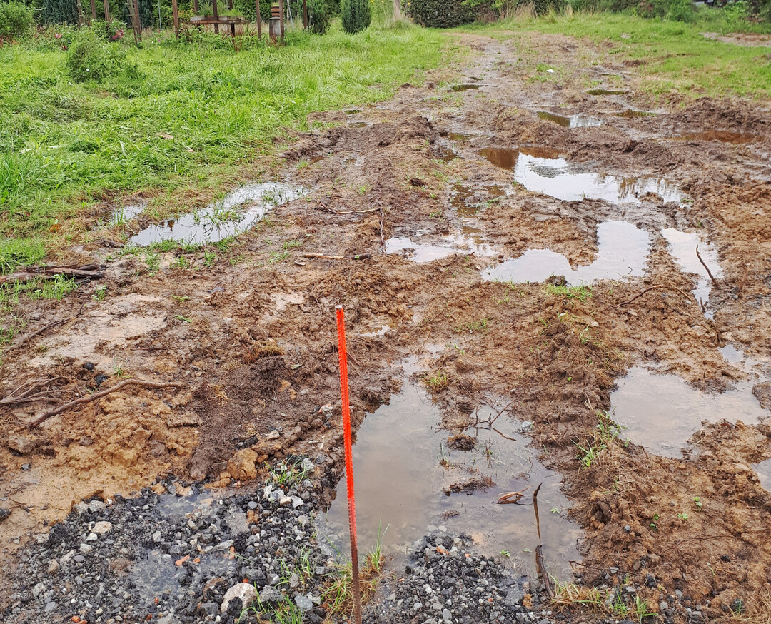 Hier wurde �ber den Oberboden in einem Konsistenzbereich gefahren, der daf�r nicht geeignet war. Die Sch�den sind von langer Dauer.