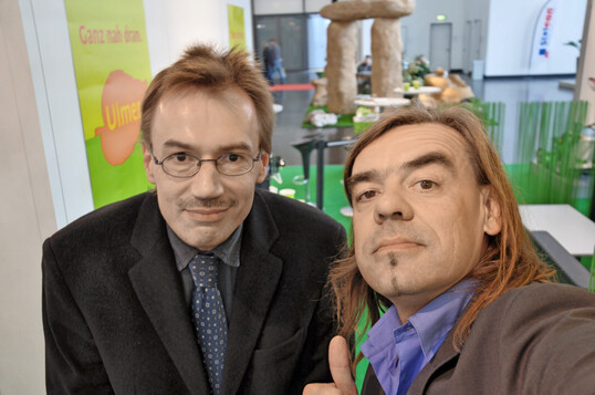 Klaus G�nter und Tjards Wendebourg auf der Messe GaLaBau 2012
