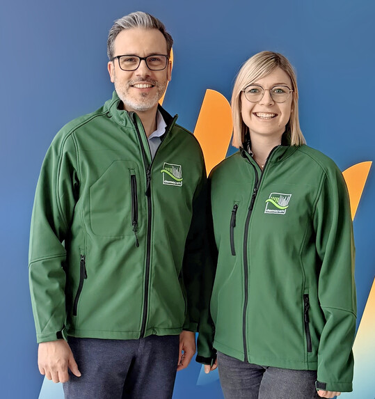 Die neue demopark-Projektleiterin Martina Rumschick mit Messedirektor Dr. Tobias Ehrhard