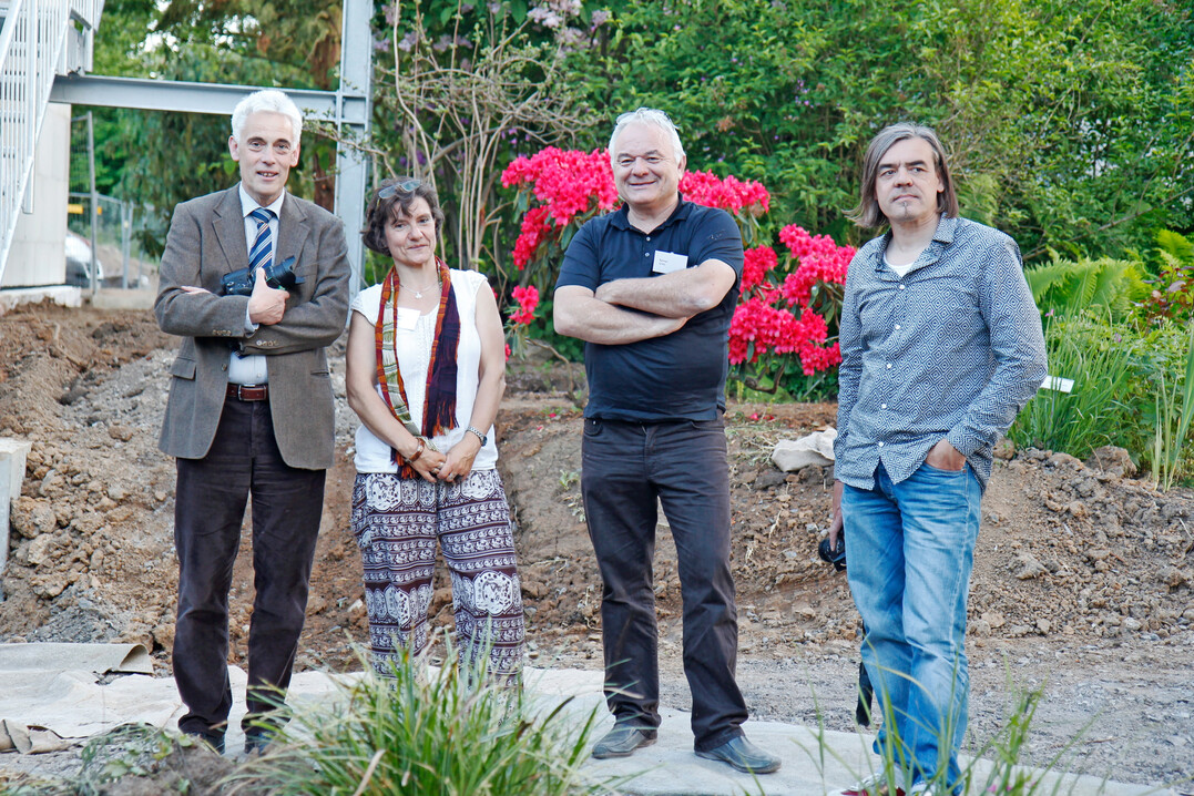 Auf den Gr�nberger Gr�npflegetagen (vermutlich 2012)  - mit (v. l.) Matthias Hub. Cornelia Pacalaj, Reiner G�tz