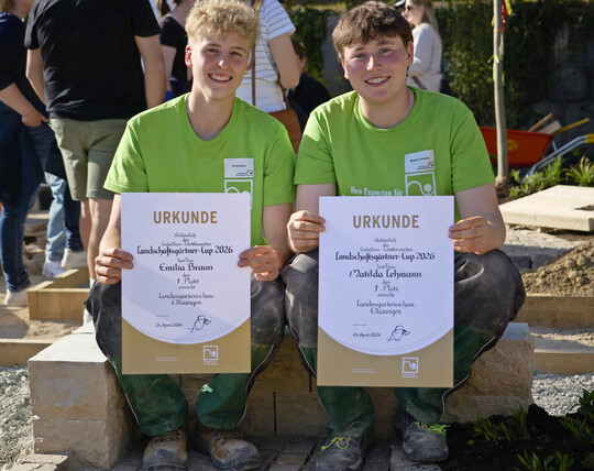 Emilia Braun und Matilda Lehmann holten in Ellwangen den Landschaftsg�rtner-Cup 2026 Baden-W�rttemberg