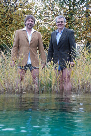 Wollen dafr sorgen, dass andere baden gehen: Thorsten Schwuchow und Jrgen Grunewald von Pool for Nature