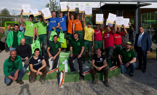 Strahlende Gesichter bei Siegern und Platzierten: Der Landschaftsgrtner Cup Baden-Wrttemberg fand am Freitag auf der Landesgartenschau in Wangen statt.
