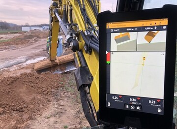 Aerzener Ga-La-Bau erstellt anspruchsvollen Mountainbike Track mit 3D-Maschinensteuerung Trimble Earthworks.
