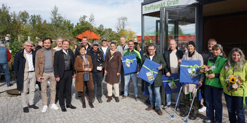Vertreter der Schaugrten, des Verbands GaLaBau Baden-Wrttemberg und der LGS Wangen mit Staatssekretrin Sabine Kurtz MdL und OB Michael Lang
