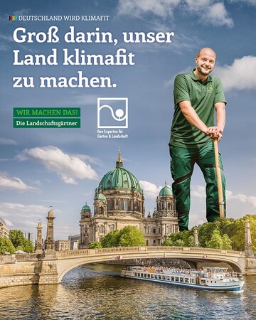 Deutschland wird klimafit: Wir machen das! Die Landschaftsgrtner: Mit ihrer aktuellen Klima-Kampagne zeigen die Landschaftsgrtnerinnen und Landschaftsgrtner, wie sie als kleine Branche einen groen Beitrag zur Abmilderung der Folgen des Klimawandels und zum Artenschutz in den Stdten leisten.