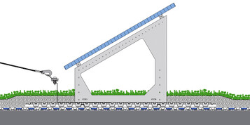 Der ZinCo-Systemaufbau SolarVert mit Solaraufstnderung und Absturzsicherung.