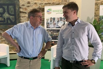 Der neue VGL-Geschftsfhrer Axel Keul (r.) im Gesprch mit seinem Vorgnger Horst Bergmann