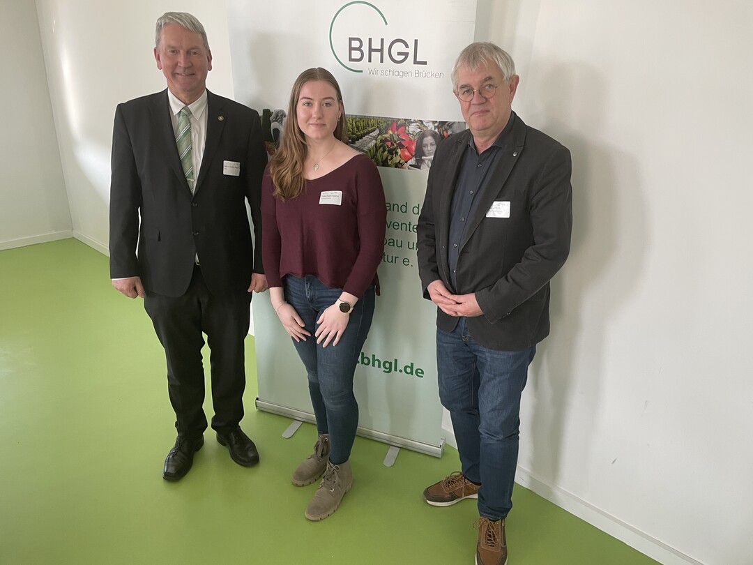BHGL-Prsident Marc-Guido Megies, BHGL Studierendensprecherin Regina Trbenbach, 1. BHGL-Vizeprsident Prof. Dr. Uwe Schmidt (v.l.n.r.)
