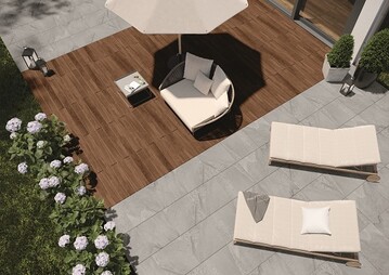 Mit dem neuen CEWO-Deck System von Osmo 
kann die Terrasse optisch in verschiedene Bereiche 
unterteilt werden