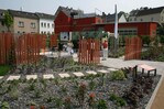Informationszentrum des VGL Sachsen - der Musterhausgarten soll das Thema "Urlaub vom Alltag" zeigen