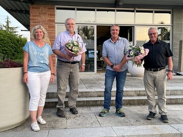 Corinna Jung, Martin Gurr, Alexander Wilhelm, Waldemar Stahl bei der Verabschiedung und Amtsbergabe an die beiden neuen Regionalvorsitzenden.