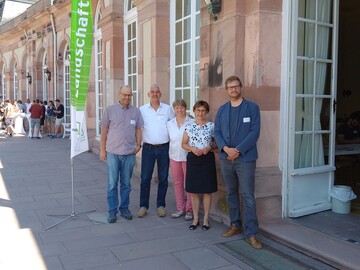 Die Referenten des Baumforums 2023,v.r.n.l.: Albrecht Bhler, Jochen Knappe, Anasthasia Wagner, Sabine Kurtz (MLR), Dr. Matthias Pallasch