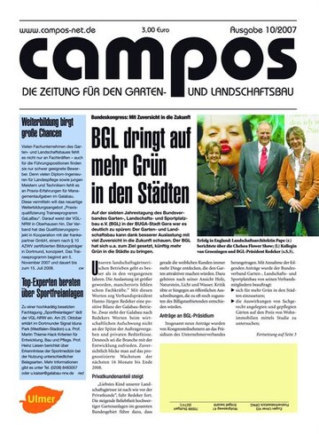 Oktober-Ausgabe noch mit bestehender Redaktion, aber schon unter Ulmer-Flagge: GaLaBau-Zeitung campos