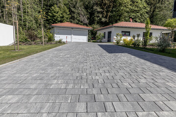 Das Linden kopflaster CARRE Kombi Drain grau-schwarz-meliert