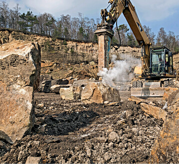 In diesem Bruch wird der Ibbenbrener Sandstein abgebaut.