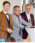 Mathias (l.) und August Forster (r.) mit Ferdinand Linzenich